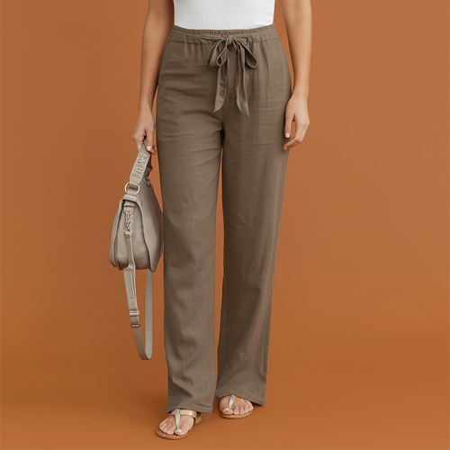 Daria | Bukser Dame med Lige Snit og Bindebånd til Komfort og Elegance 0